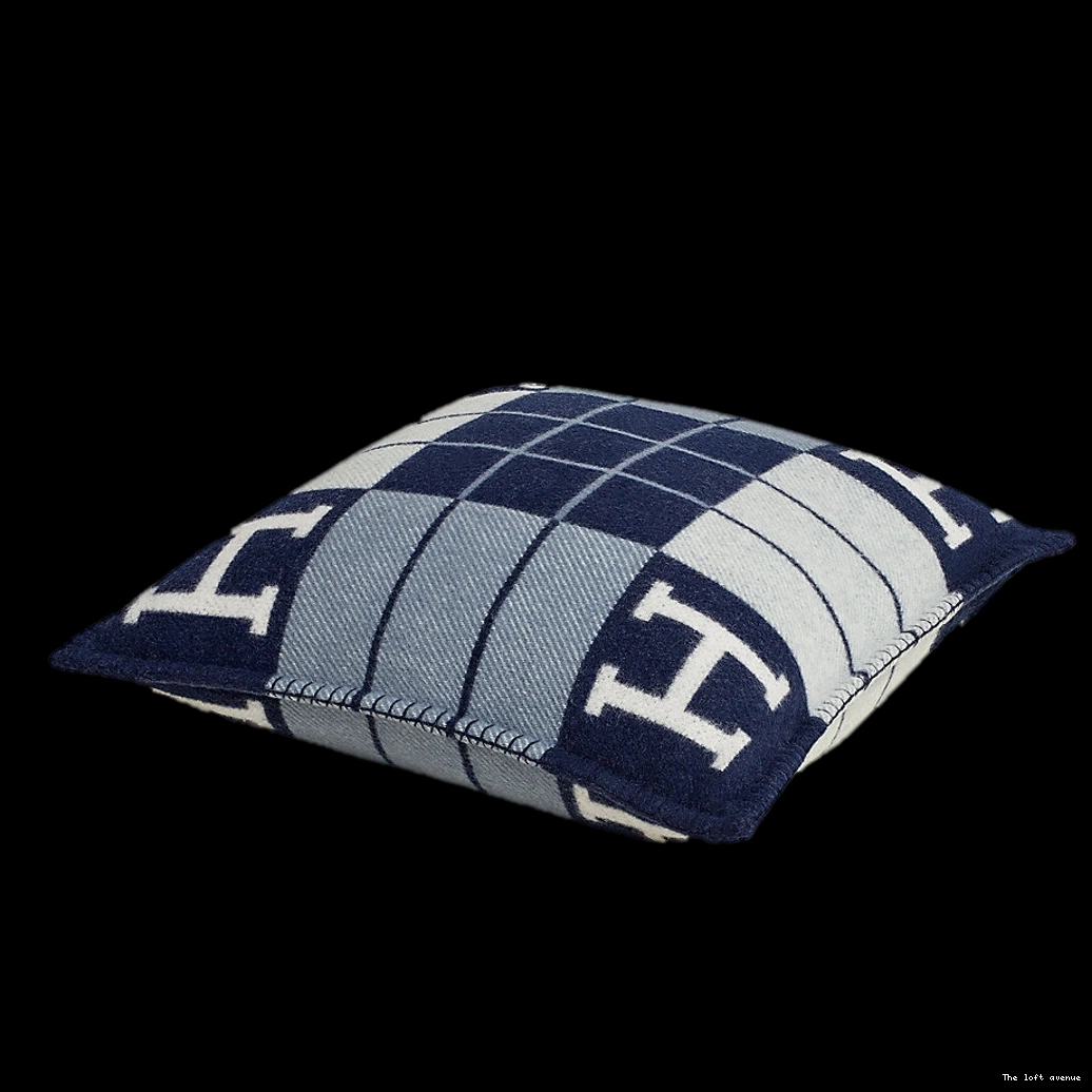 HERMES THROW PILLOW WOOL STRIPE 0802